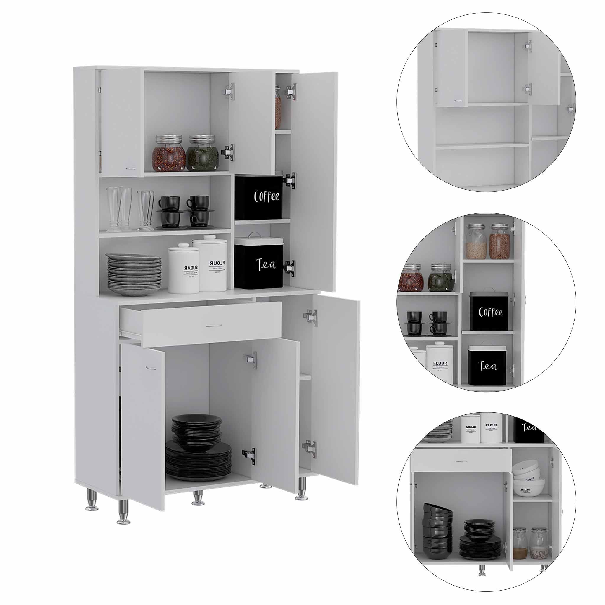 White Venice Pantry Cabinet Depot